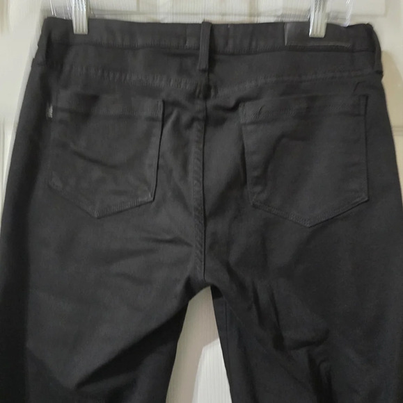 Parker Smith High Low Hem Black Modal Stretch Straight-Leg Trouser Jeans, Sz 29. - Picture 6 of 10